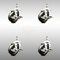 Service Caster 3 Inch 316SS Soft Rubber Wheel Swivel 12mm Threaded Stem Caster Set Brake SCC-SS316TS20S314-SRS-TLB-M1215-4 - alternate 1